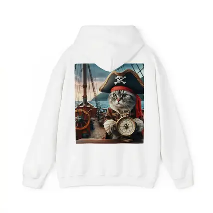 Pirate Cat With Compass On Ship