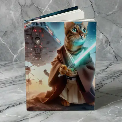 Jedi Cat Lightsaber Space Battle Scene
