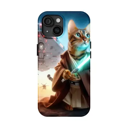 Jedi Cat Lightsaber Space Battle Scene