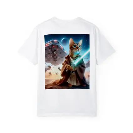 Jedi Cat Lightsaber Space Battle Scene