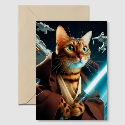 Bengal Cat Jedi Space Battle Fantasy