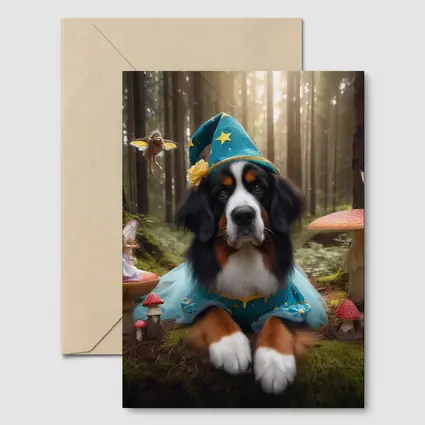 Bernese Mountain Dog Wizard Enchanted Forest