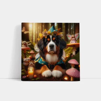 Bernese Mountain Dog Fairy Forest Fantasy