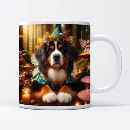Bernese Mountain Dog Fairy Forest Fantasy