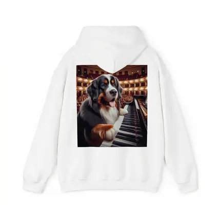 Bernese Mountain Dog Playing Piano Concert Hall