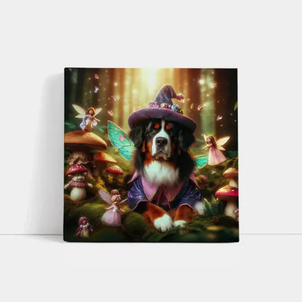 Bernese Mountain Dog Fairy Forest Fantasy