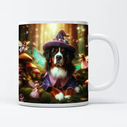 Bernese Mountain Dog Fairy Forest Fantasy