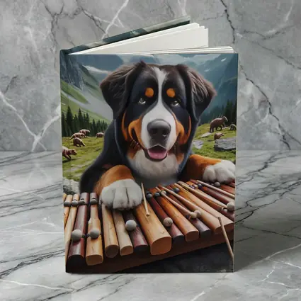 Bernese Mountain Dog Playing Xylophone Alpine