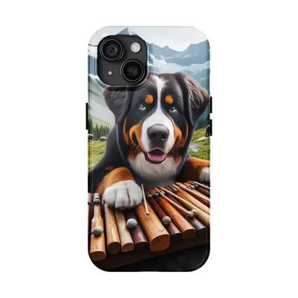 Bernese Mountain Dog Playing Xylophone Alpine