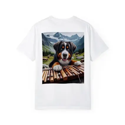 Bernese Mountain Dog Playing Xylophone Alpine