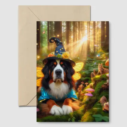 Bernese Mountain Dog Fairy Enchanted Forest