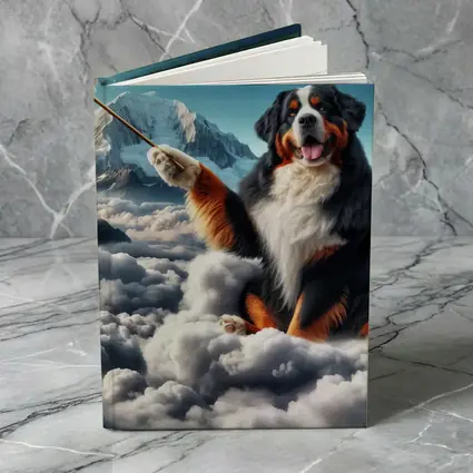 Bernese Mountain Dog Sitting On Clouds