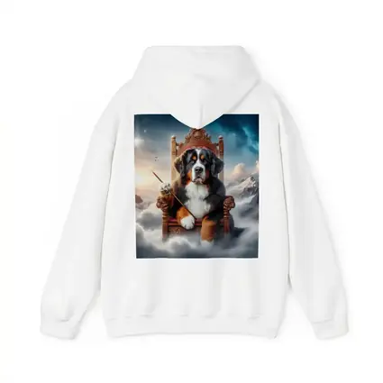 Bernese Mountain Dog King on Throne