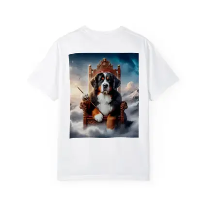 Bernese Mountain Dog King on Throne