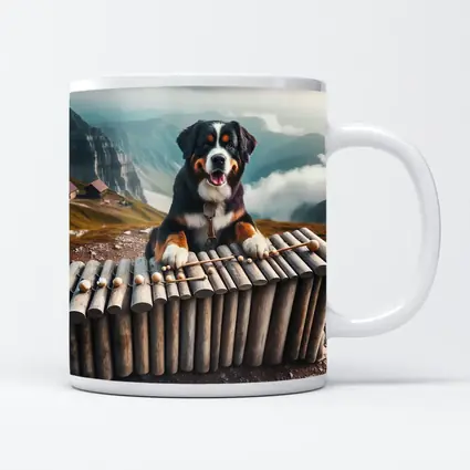 Bernese Mountain Dog Playing Xylophone Alpine