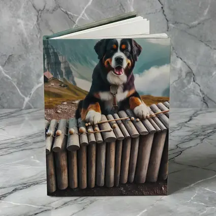 Bernese Mountain Dog Playing Xylophone Alpine