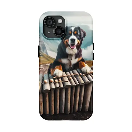 Bernese Mountain Dog Playing Xylophone Alpine