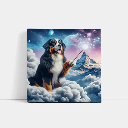 Bernese Mountain Dog Wizard Clouds Fantasy
