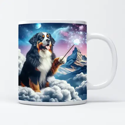 Bernese Mountain Dog Wizard Clouds Fantasy
