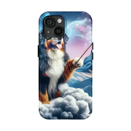 Bernese Mountain Dog Wizard Clouds Fantasy