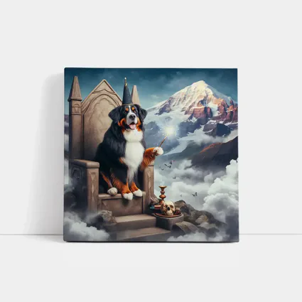 Bernese Mountain Dog Wizard Fantasy Throne