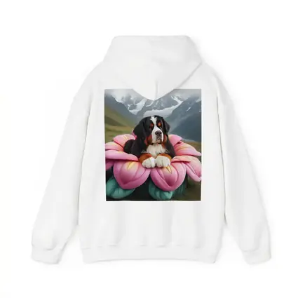 Bernese Mountain Dog Pink Flower Alpine Valley