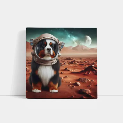 Bernese Mountain Dog Astronaut On Mars