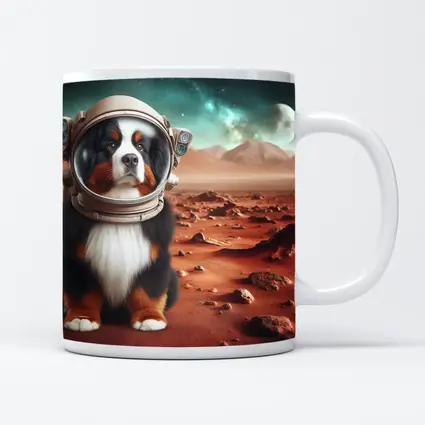 Bernese Mountain Dog Astronaut On Mars