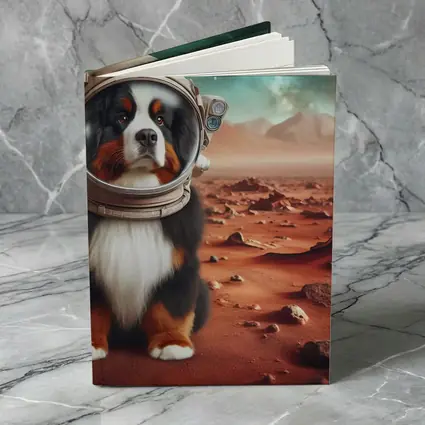 Bernese Mountain Dog Astronaut On Mars