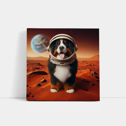 Bernese Mountain Dog Astronaut On Mars