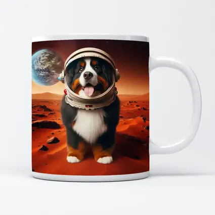 Bernese Mountain Dog Astronaut On Mars