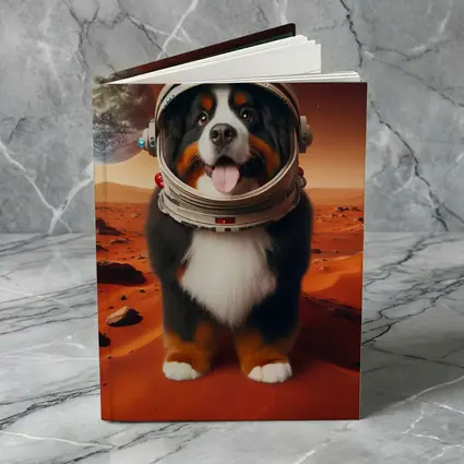 Bernese Mountain Dog Astronaut On Mars