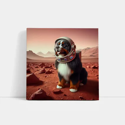 Bernese Mountain Dog Astronaut On Mars