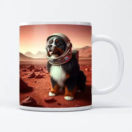 Bernese Mountain Dog Astronaut On Mars