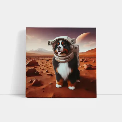 Bernese Mountain Dog Astronaut on Mars