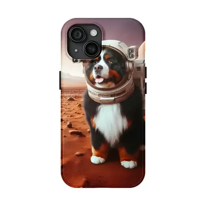 Bernese Mountain Dog Astronaut on Mars