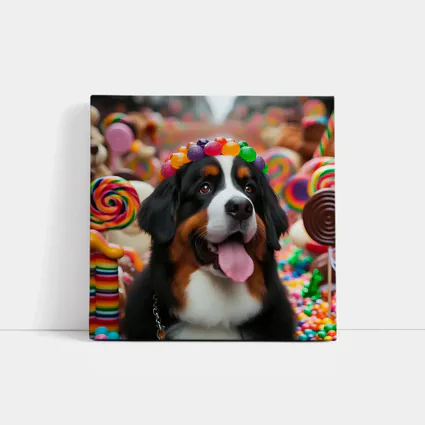 Bernese Mountain Dog Candy Land Scene