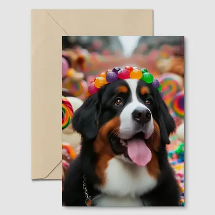 Bernese Mountain Dog Candy Land Scene