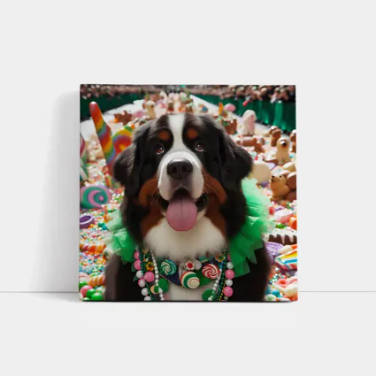 Bernese Mountain Dog Candy Wonderland Scene