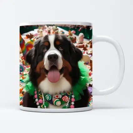 Bernese Mountain Dog Candy Wonderland Scene