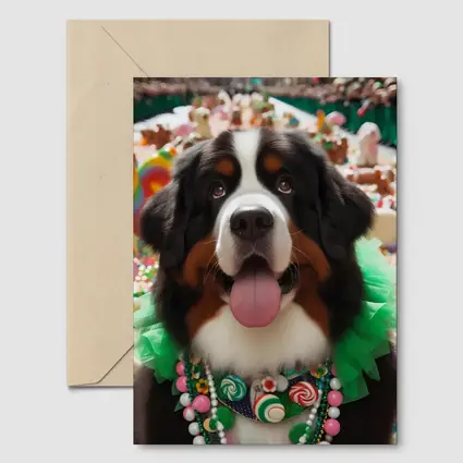 Bernese Mountain Dog Candy Wonderland Scene