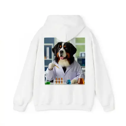 Bernese Mountain Dog Scientist Laboratory Setting