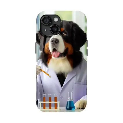 Bernese Mountain Dog Scientist Laboratory Setting
