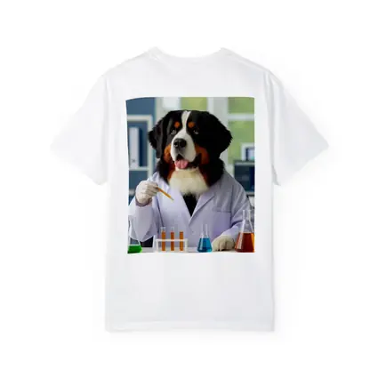 Bernese Mountain Dog Scientist Laboratory Setting
