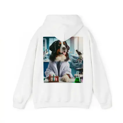 Bernese Mountain Dog Scientist Laboratory Portrait