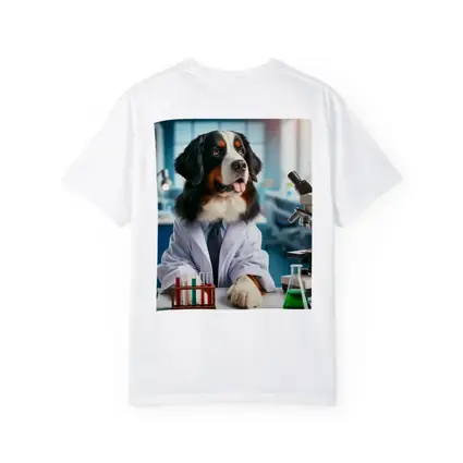 Bernese Mountain Dog Scientist Laboratory Portrait