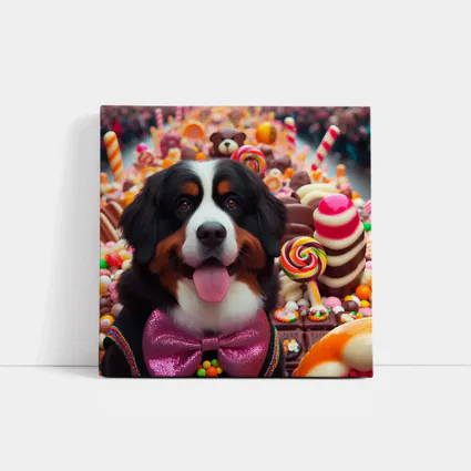 Bernese Mountain Dog Candy Sweets Background