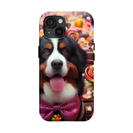 Bernese Mountain Dog Candy Sweets Background