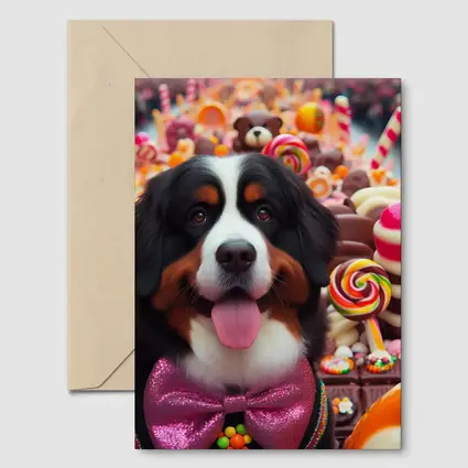 Bernese Mountain Dog Candy Sweets Background