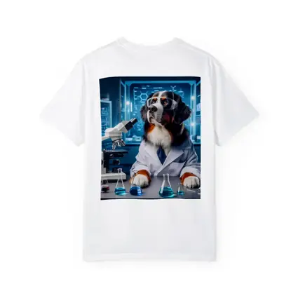 Bernese Mountain Dog Scientist Laboratory Setting